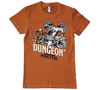 Dungeons & Dragons Offizielles Lizenzprodukt Dungeon Monsters Herren-T-Shirt (Schwarz), Small