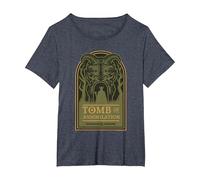 Dungeons & Dragons Tomb of Annihilation Acererak Cover T-Shirt, Damen Große Größen, Blau Meliert, 6X