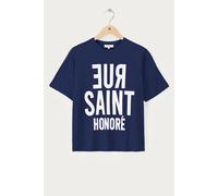 Dunkelblaues T-Shirt mit weißer 'Rue saint honore'-Aufschrift | My Jewellery XL Dunkelblau