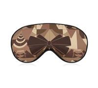 Dunkelbraune Schlafmaske mit Schleife, weich, bequem, Augenmaske mit verstellbarem Riemen, Augenschutz, Augenschatten für Männer und Frauen, Arbeit, Reisen