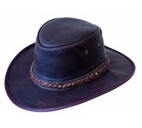 Dunkelbrauner Kängurulederhut aus angerauhtem Leder! M