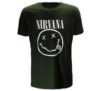 Dunkelgrünes Smiley-T-Shirt von Nirvana XXL Grün