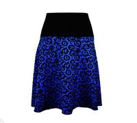 dunkle design Damen Strickrock Jacquard A-Linie 57cm (DE/NL/SE/PL, Numerisch, 40, 42, Regular, Regular, Royalblau Schwarz)