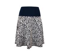 dunkle design Damen Strickrock Jacquard A-Linie 57cm (DE/NL/SE/PL, Numerisch, 44, 46, Regular, Regular, Weiß Marine)