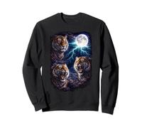 Dunkle Tiger unter dem Vollmond Vintage Fantasy Lightning Sweatshirt