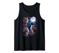 Dunkle Tiger unter dem Vollmond Vintage Fantasy Lightning Tank Top