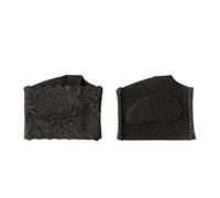 DUNKOING 4 Paar Damen-Socken mit offenem Zehenbereich, gepolstert, Zehenaufsatz, Socken für Ferse, Pantoletten, Sandalen, Clog, Größe 38-42, 4black, 5-9