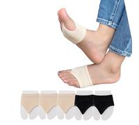 DUNKOING Damen Peep-Toe-Topper-Socken, offene Zehenpartie, Bikini, Sandalen, Pantoletten, Socken für halbe Vorfußeinlage, Flip-Flop, Clogs 38-42, 3Beige / 2 Schwarz, 37-42 EU