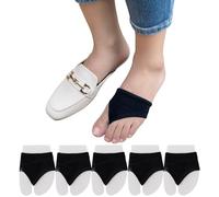 DUNKOING Damen-Socken mit offenem Zehenbereich, Peep-Toe-Topper, Socke für Sandalen, Pantoletten, Flip-Flops, Clogs, Vorfuß-Innensocken, Größe 38-42, 5black, 37-42 EU