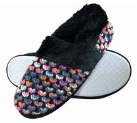 Dunlop - Damen niedlich flauschig Plüsch Winter warm Luxus Komfort gestrickt Hausschuhe EU 39/UK 6
