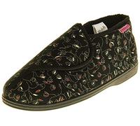 Dunlop Damen Orthopädische Klettverschluss Pantoffeln Schwarz EU 39 ( Hesteller Größe: 6 )