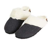 DUNLOP Hausschuhe Damen, Plüsch Pantoffeln Damen Anti Rutsch (Holzkohle, numeric_37)