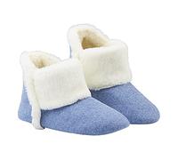 Dunlop Hausschuhe Damen, Winter Pantoffeln Frauen mit Kunstfell, Weiche Filzpantoffeln Damen mit Gedächtnis Schaum, Geschenke für Frauen (39 EU, Blau, numeric_39)