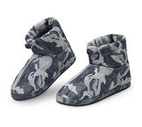 Dunlop Hausschuhe für Herren, flauschige Herren-Slipper, Größe 40-46, warme und gemütliche Winterhausstiefel, Geschenke für Ihn, blau camouflage, 43 EU