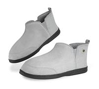 DUNLOP Hausschuhe Herren, Herren Hausschuhe mit Memory Foam und Gummisohle, Hüttenschuhe Herren 41-46 (8UK-Grau, 42 (EU))