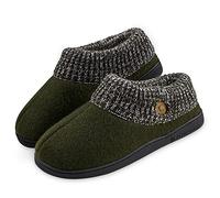 Dunlop Hausschuhe Herren mit Sherpa Fleece Futter und Memory Foam, Rutschfeste Pantoffeln Herren (43 EU, Khaki, numeric_43)