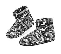 Dunlop Hausschuhe Herren Warm, Hüttenschuhe Herren mit Memory Foam und fester Sohle (42 EU, Grau Tarnfarben, numeric_42)