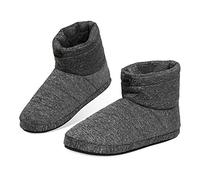 DUNLOP Hausschuhe Herren Warm, Hüttenschuhe Herren mit Memory Foam und fester Sohle (44 EU, Grau, numeric_44)