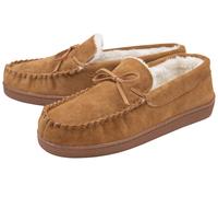 DUNLOP - Herren Hausschuhe aus echtem Wildleder mit Fleece gefüttert (9, Dunkelbraun) EU 44.5 / UK 10