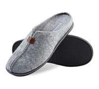 DUNLOP Herren Hausschuhe in Filz der Winter Pantoffeln für Männer und Jungen, mit Gummisohle - Grau verschenkbar (42 Numeric_42)