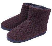 DUNLOP - Herren-Pelz-Sherpa-Gedächtnis-Schaumstoff-Pantoffelstiefel (8, Navy/Burgund) EU 46 / UK 11