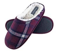 Dunlop - Mens Warm Plüsch Fleece gefüttert Schlupf auf Pantoffel kariert Hausschuhe EU 42 / UK 8