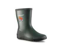 DUNLOP Mini Kinder Gummistiefel - 100% wasserdicht, Regenstiefel für Kinder; Mädchen & Jungen - Grün - Grosse 20-30