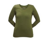 Dunque by Schweikardt Moden Dunque Damen Shirt Langarm Bio Baumwolle mit Elasthan Moosgruen XL