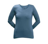 Dunque by Schweikardt Moden Dunque Damen Shirt Langarm Bio Baumwolle mit Elasthan STAHLBLAU S