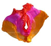 DUNSBY Bauchtanz-Schleier Bauchtanz-Schleier for Damen, Schal, Seidenschleier, Bauchtanz, Rot, Orange, Gelb(08,90x200cm)