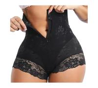 DUNSBY Bauchweg Hose Damen Haken Reißverschluss Spitze Hohe Taille Bauch-Steuer Shapewear Panty Unsichtbare Abnehmen Gestaltung Frauen Unterwäsche Shaper Panty(Black 311,2XL)