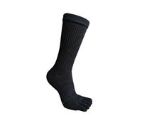 DUNSBY Zehensocken 3 Paar Lange Fünf-Finger-Socken for Herren, Baumwolle, gestreift, solide Kompression, schweißabsorbierend, atmungsaktiv, Fitness, Wandern, Outdoor, Zehensport-Socken(Black)