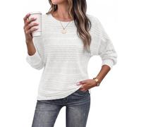 DUOEASE Pullover Damen Rundhals Loose Fit Strickpullover | Elastischer Stoff, Kleiden Sie Elegante Mode，Oversize,Einfarbig; Für Herbst, Winter, Frühling, Alltag, Büro Und Layering.