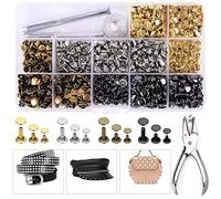 DUOJIN Druckknopf Set mit Zange, 480 Set Kupfer Druckknöpfe mit Befestigungswerkzeugen zum, Metall Bronze Kleidung Snaps Taste für Leder Handwerk Jacke Brieftasche Handtasche (4Farben)