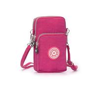 DuoLmi Damen-Umhängetasche, für Damen, Mädchen, Reißverschluss, wasserdicht, Nylon, Crossbody-Tasche, Geldbörse, Umhängetasche, Handgelenk-Handtaschen, 05 Darkrose, Small