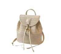 DuomaiJJ Strohtasche Mode Stroh Gewebter Rucksack Frauen Umhängetaschen Sommer Teenager Girl Qualitätsbeutel Weibliche Reisetasche Bücher Rucksack Rucksack-beige