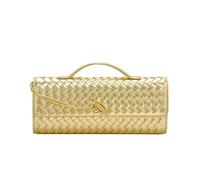 DUOMIYX Lange Geldbörse Frauen Modische Pu Gewebte Lange Brieftasche Clutch Kleine Umhängetasche