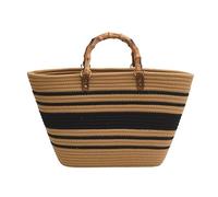 DUOMIYX Strohtaschen Frauen Retro Bambus Griff Stroh Handtasche Große Kapazität Sommer Strand Tasche-C1-37 * 26 * 11Cm