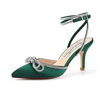 Duosheng & Elegant HC2302 Dark Green Pumps High Heel Sexy Geschlossene Sandalen Damen Sommer Slingpumps Damen für Party Abendschuhe Hochzeitsschuhe Brautschuhe Gr. 38