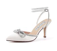 Duosheng & Elegant HC2302 Ivory Pumps High Heel Sexy Geschlossene Sandalen Damen Sommer Slingpumps Damen für Party Abendschuhe Hochzeitsschuhe Brautschuhe Gr. 41