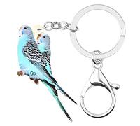 DUOWEI Acryl Blau Sittich Vogel Schlüsselanhänger Süßer Papagei Schlüsselring Handtasche Charme Geschenk für Frauen Teenager Mädchen (Papagei D)