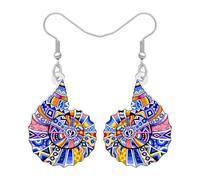 DUOWEI Acryl Cute Muschel Ohrringe Hängend Strand Boho Geschenke für Damen Mädchen Strand Liebhaber, Ozean Thema Marine Tiere Muscheln Beachy Sommer Schmuck (Blau)