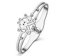 DUOWEI Cute Octopus Whale Armband Delfin Armbänder 18K Gold Edelstahl Schmuck Charms Meerestiere Zubehör Geschenke für Damen Mädchen (Silberner Oktopus)
