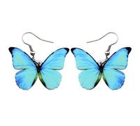 DUOWEI Niedliche Schmetterling Geschenke Acryl Schmetterling Ohrringe baumeln für Frauen Sommer Frühling Charms (Marine)