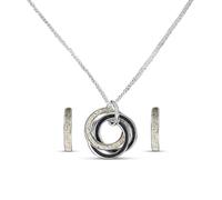 DUR Anhänger, Creole, Flachpanzer-Kette aus 925er Sterling Silber, Strandsand und Lavasand P3135, O4958