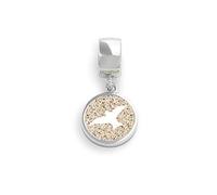 DUR Anhänger Freiheit Strandsand für Armband aus 925 Sterling Silber mit Strandsand, Beige, 20x10 mm, F161.MÖWE