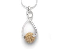 DUR Anhänger Swinging Strandsand für Damen mit 925 Sterling Silber in der Farbe Silber, Sandfarben, Höhe: 55 mm, P2628