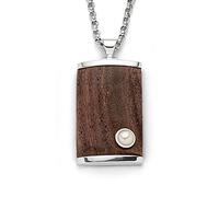 DUR Anhänger Treibgut aus Holz mit Perle für Halskette, 50x 25 mm, P4011