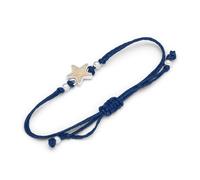 DUR Armband Ahoi Sandseestern, Elastik für Damen mit 925 Sterling Silber in der Farbe Blau und Sandfarben mit, Längenverstellbar, A1881