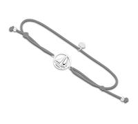 DUR Armband Ahoi Segelschiff, Elastik für Damen mit 925 Sterling Silber in der Farbe Grau, Längenverstellbar, Länge: 14 cm, A1627GR